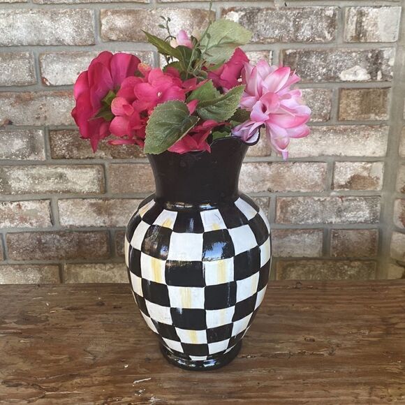 Hand Painted Glass Vase 12” Tall - Picture 2 of 3